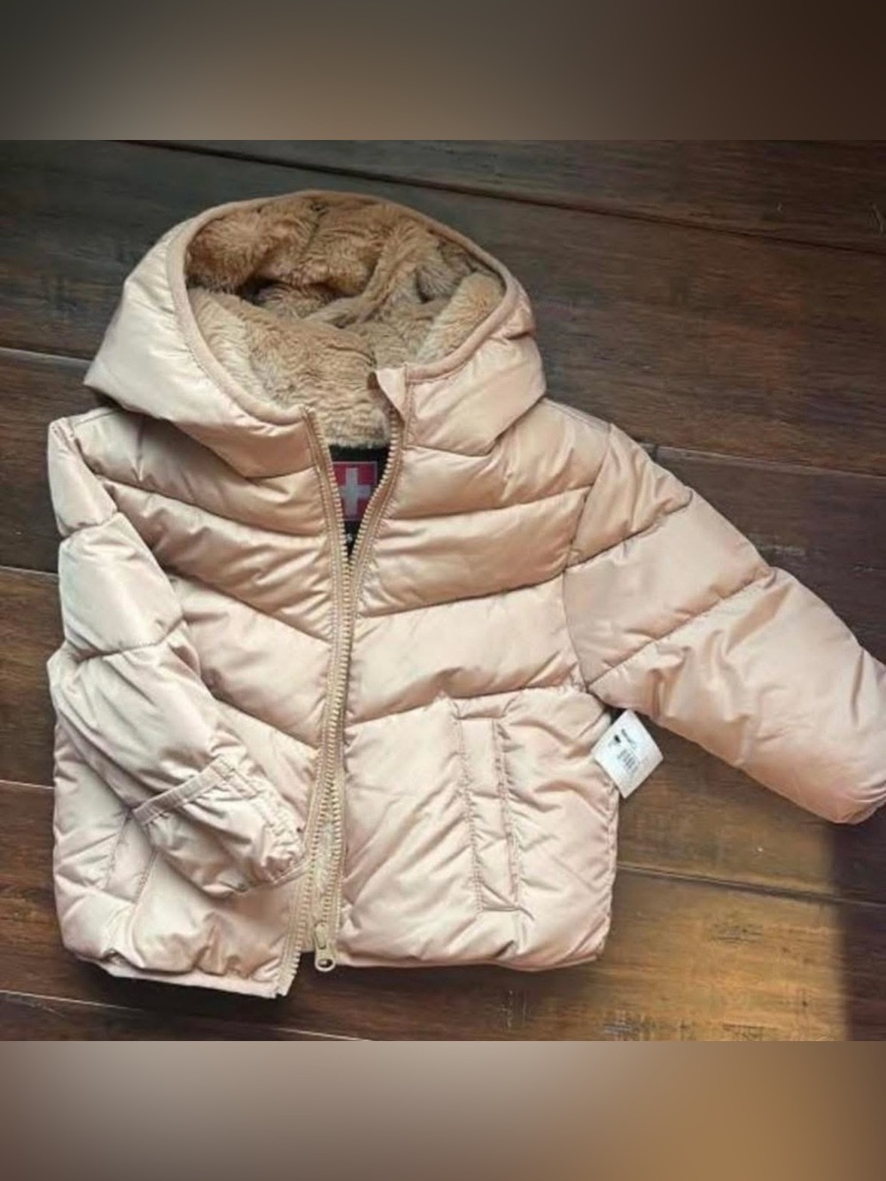 Puffer Jacket with Sherpa Lining - tan 12 months NWT so warm